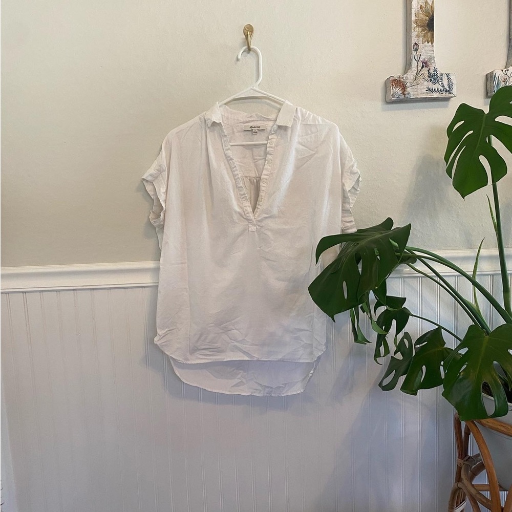 Madewell White Button Collared Shirt